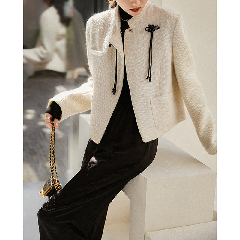 Veste pour femme à col mandarin texturé Chic und Stil