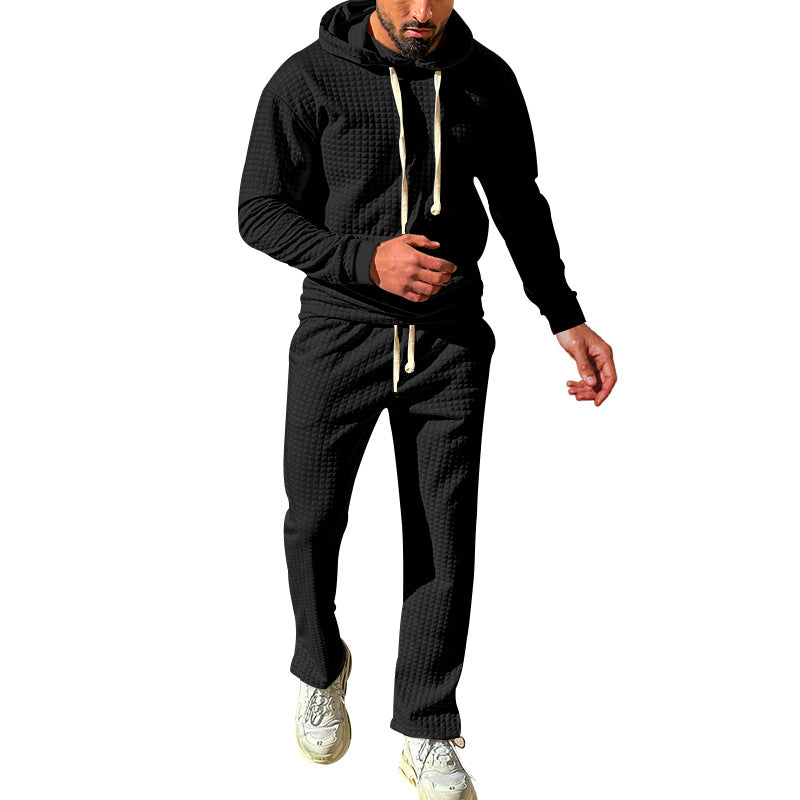 Hommes Ensemble de sports en polaire avec design structurel moderne et capuche pratique Chic und Stil
