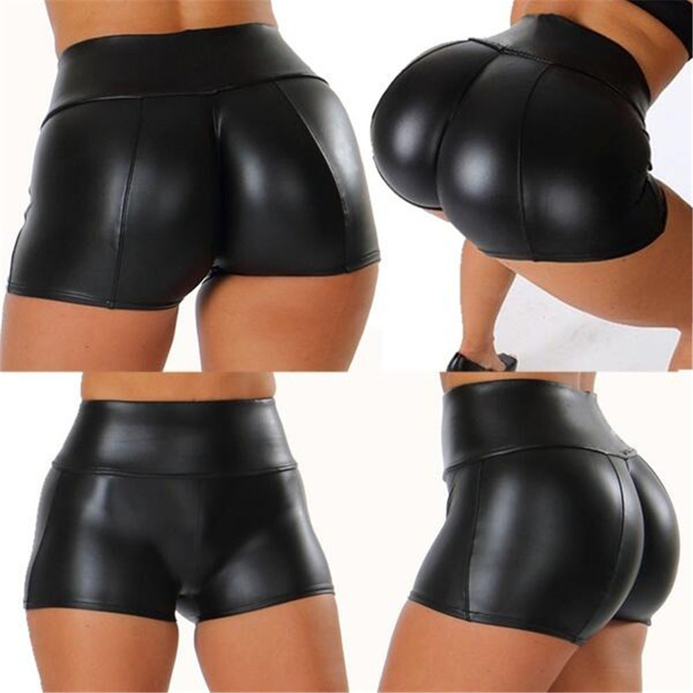 Shorts de sport brillants taille haute pour femmes Chic und Stil