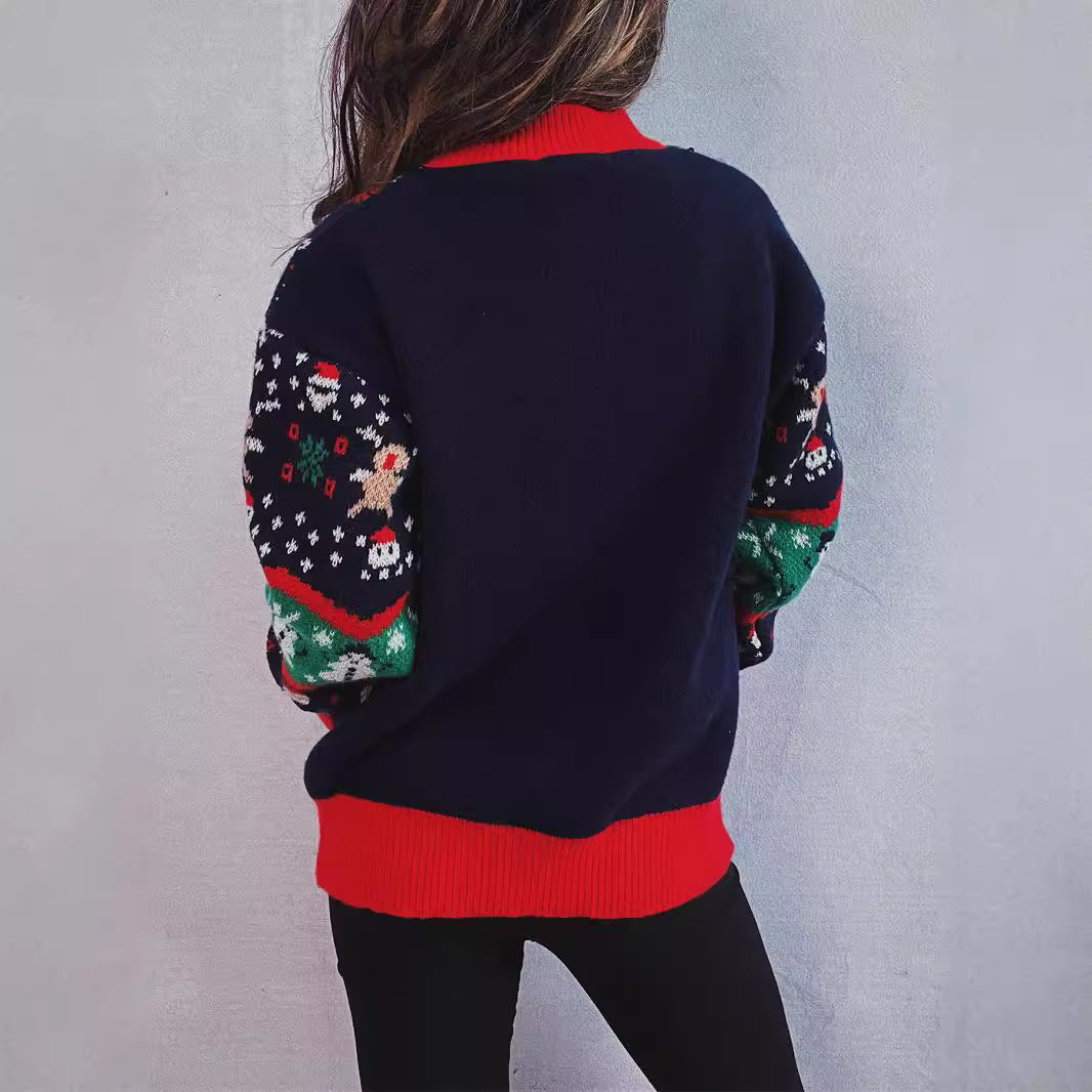 Pull en laine pour femmes de Noël avec un design festif et des motifs ludiques Chic und Stil
