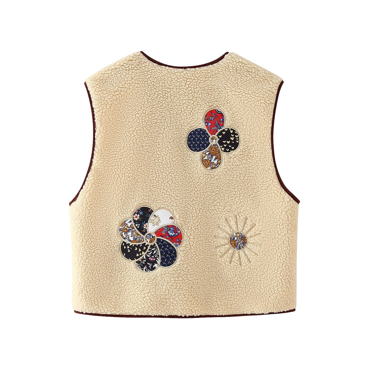 Women's vest with floral design and cozy fleece Chic and Style