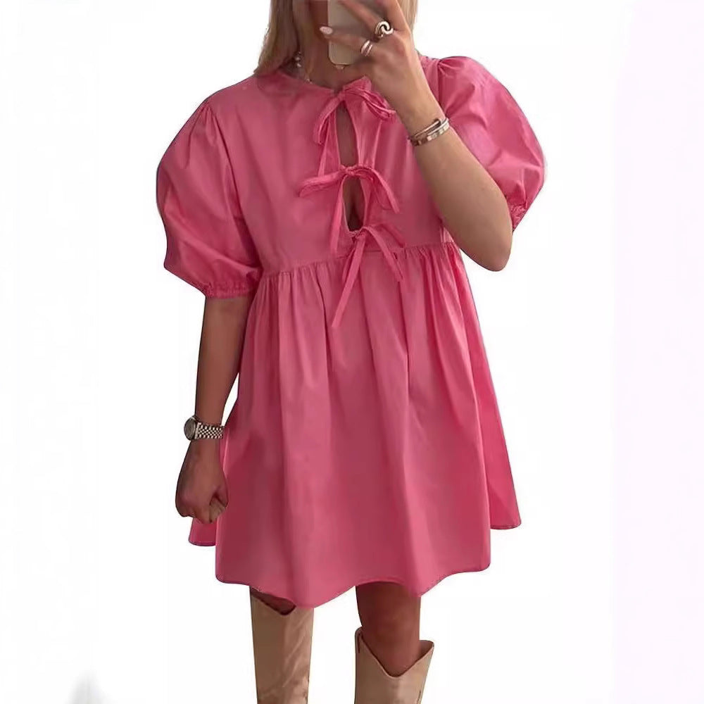 Robe mini à motif léopard froncé pour femmes Chic und Stil
