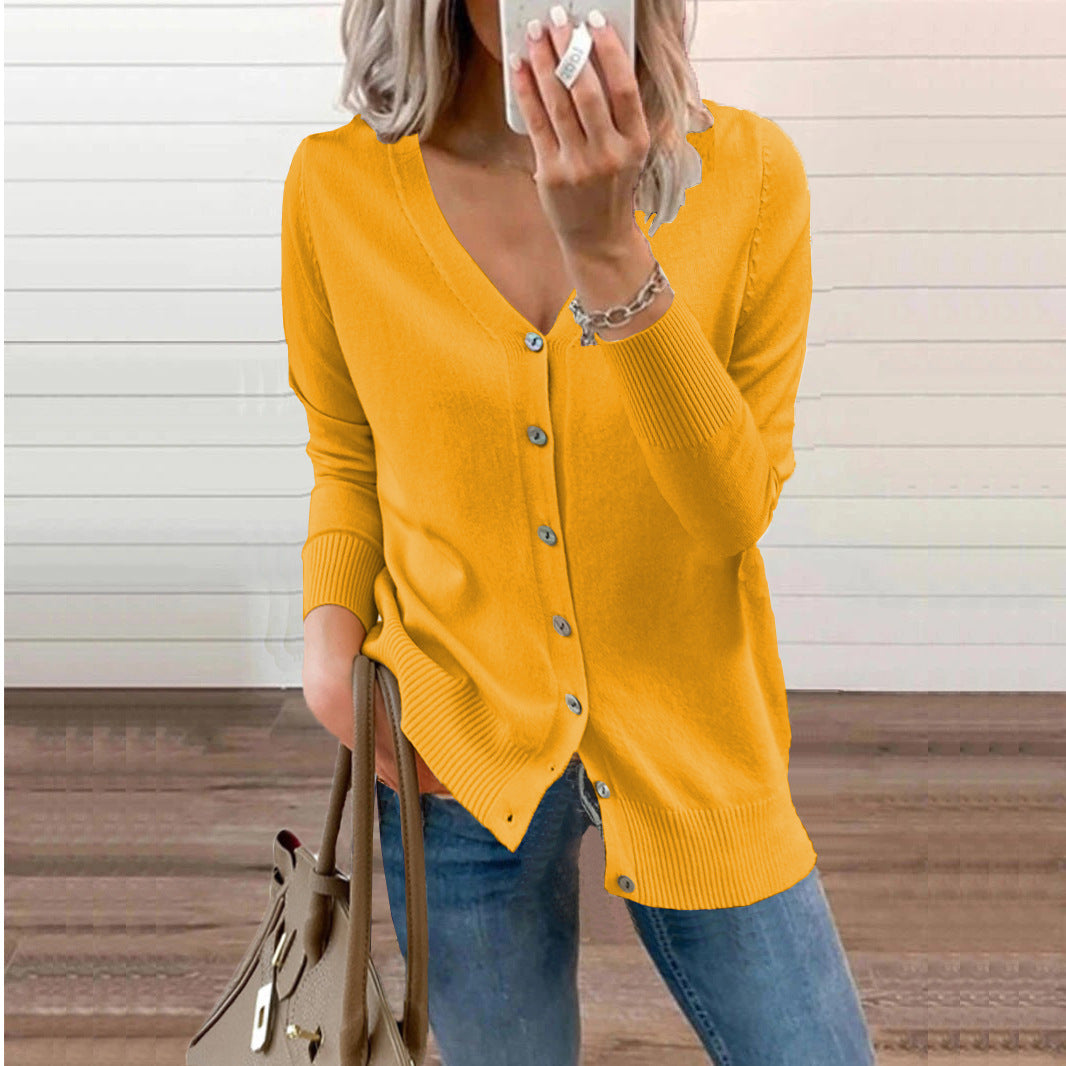 Cardigan pour dames avec des devant boutonnables et décolleté en V Chic und Stil