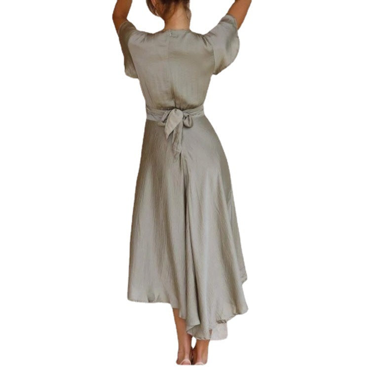 Robe midi à nouer pour dames Chic und Stil