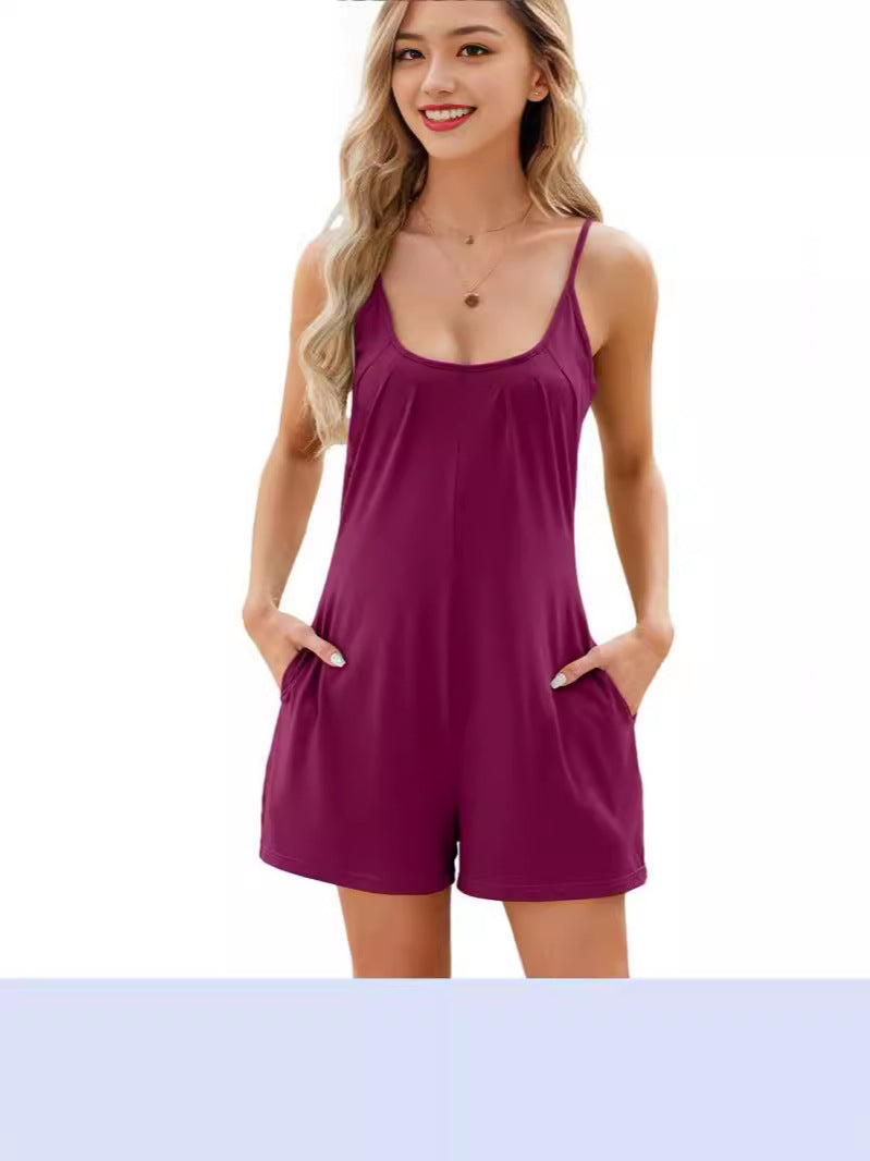Salopette pour femmes avec des bretelles spaghetti et des poches pratiques Chic und Stil
