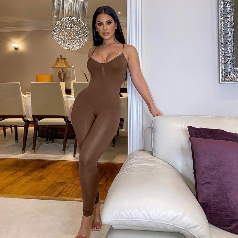 Combinaison Bodycon pour femmes avec des bretelles spaghetti réglables Chic und Stil