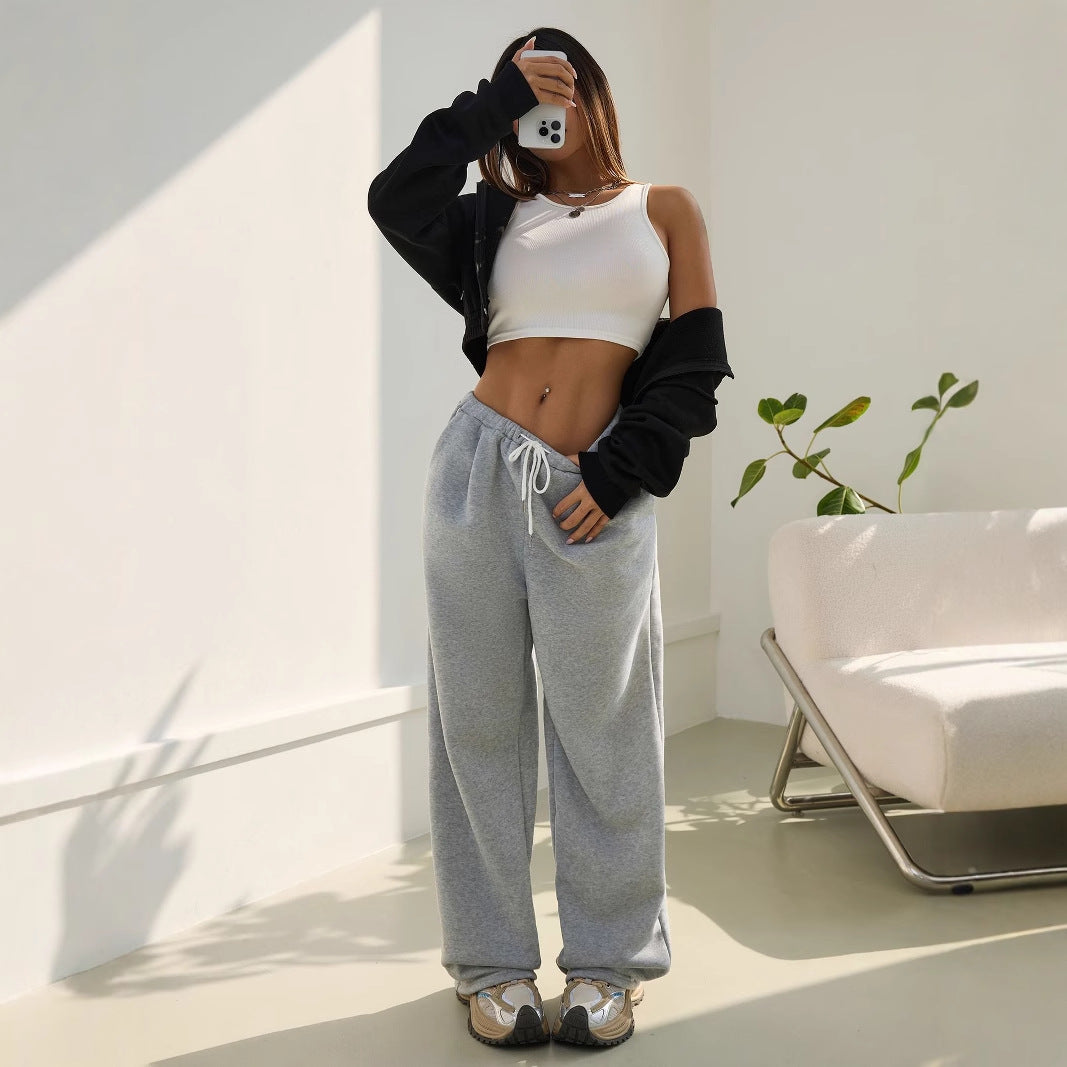 Pantalons de survêtement décontractés pour femmes taille haute avec poches pratiques Chic und Stil