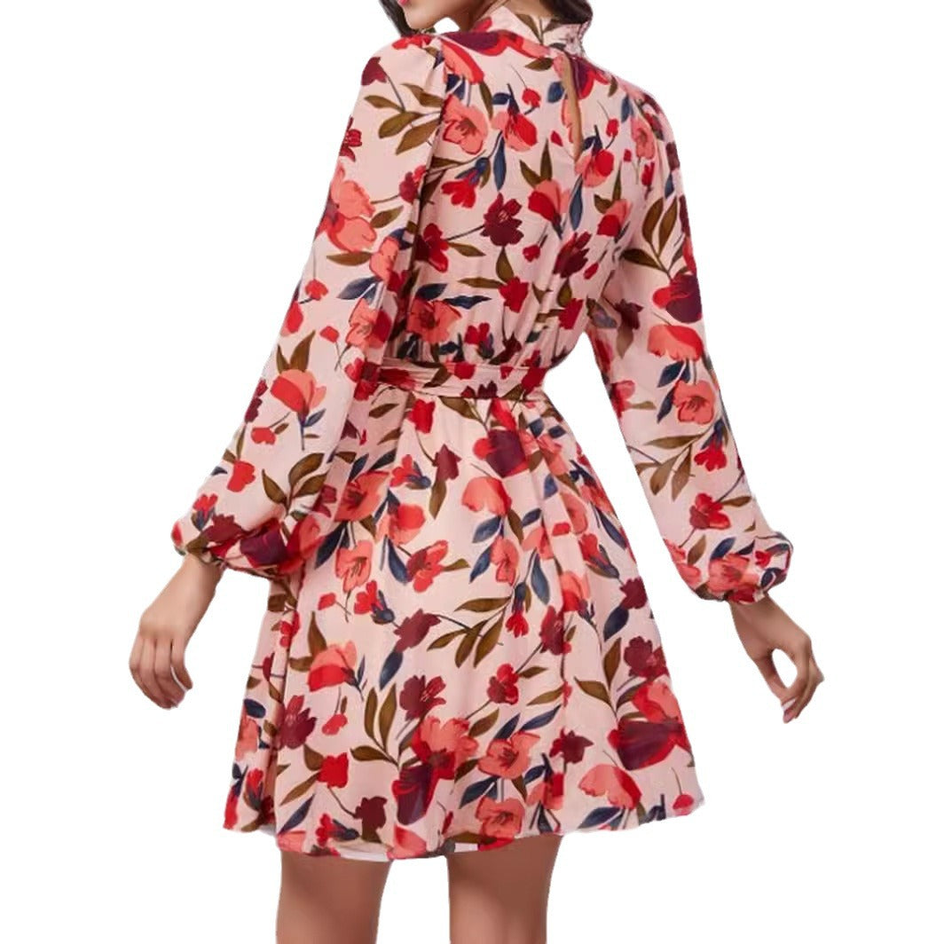 Dames Élégante Robe Mini Fleurie Chic und Stil