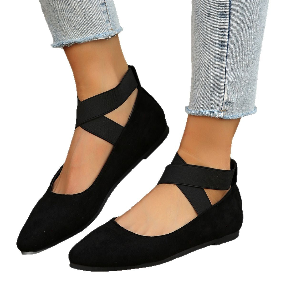 Ballerines plates en velours pour femmes Chic und Stil