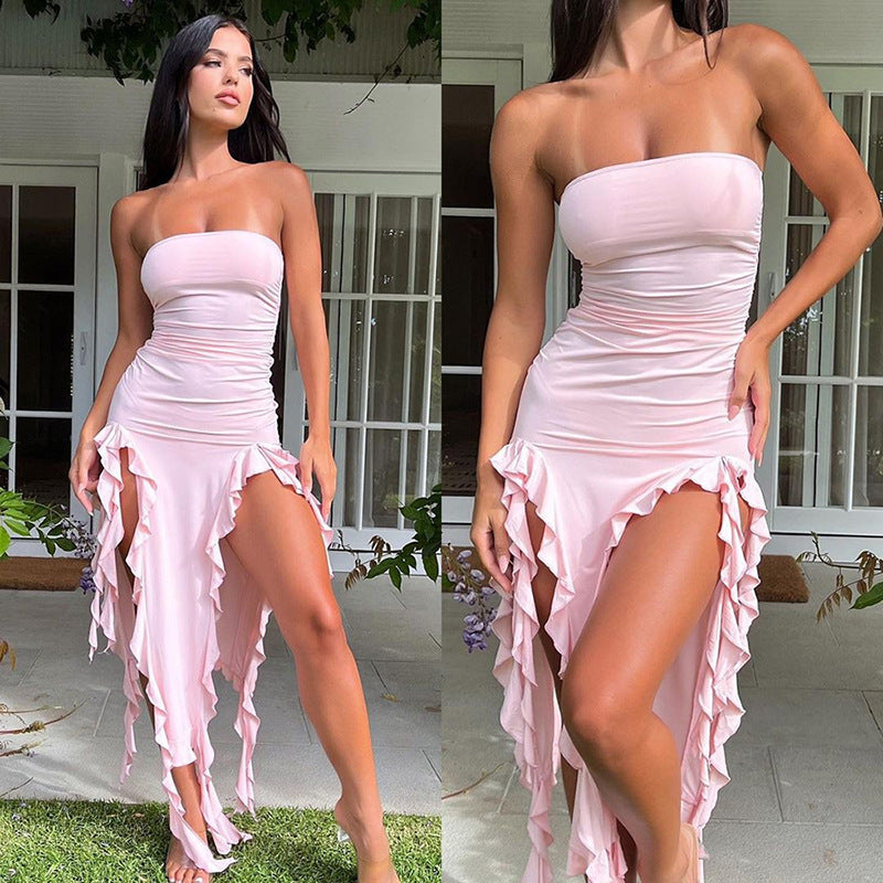 Robe de soirée à volants Chic und Stil pour femmes