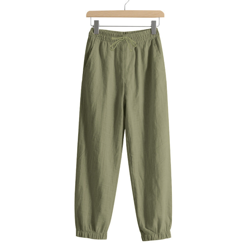 Pantalons de loisirs en lin aérés pour femmes avec taille élastique Chic und Stil
