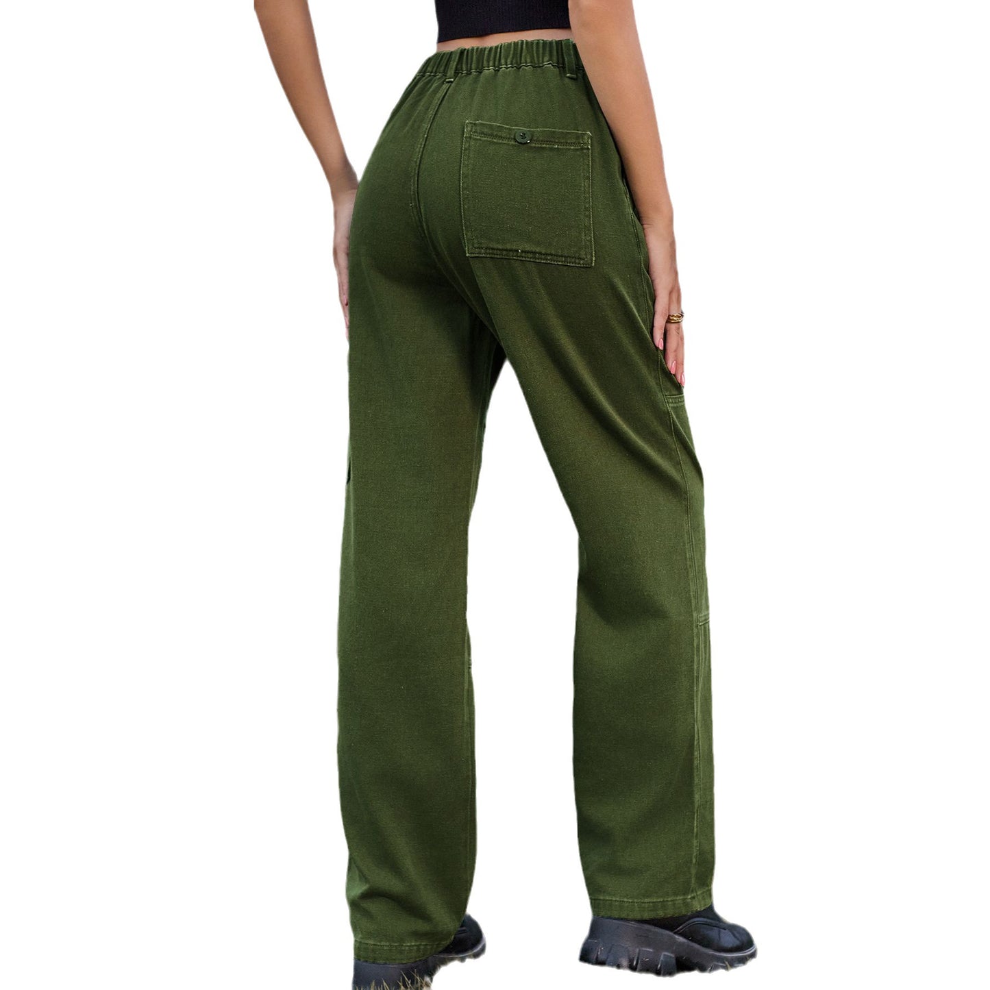 Chic und Stil high-waisted, asymmetrical cut women's cargo pants