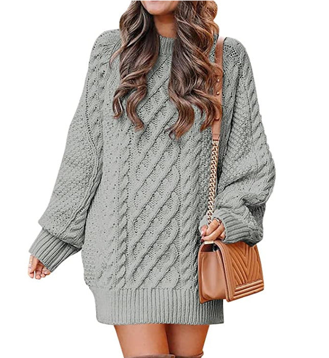 Pull en tricot épais pour femmes avec des manches volumineuses et un motif torsadé décoratif Chic und Stil