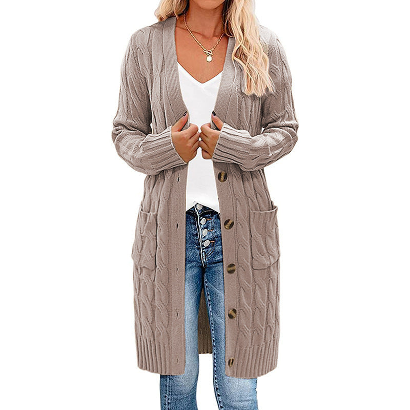Cardigan en grosse maille pour femmes avec motif de tresses décoratif et poches pratiques Chic und Stil