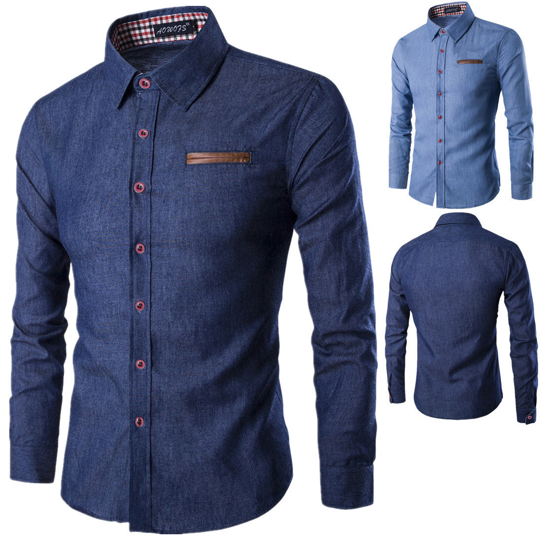 Chemise en denim moderne pour hommes avec col élégant et poche poitrine pratique Chic und Stil