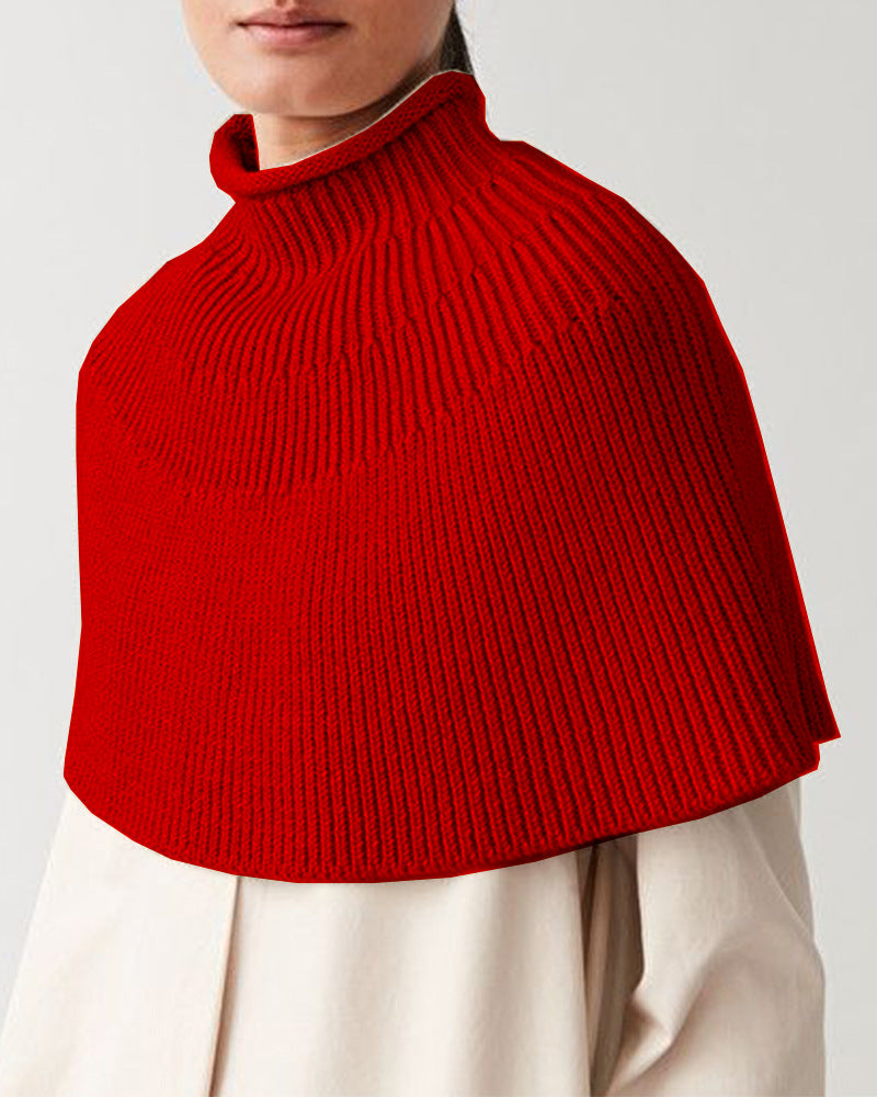Cape en tricot pour dames avec col montant et fine structure en rib Chic und Stil