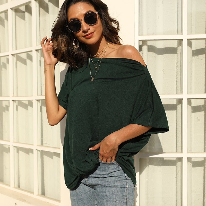 Women's off-shoulder t-shirt with relaxed fit and trendy knot detail Chic und Stil