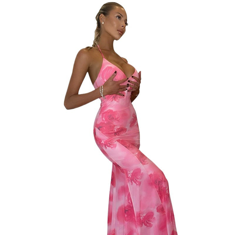 Chic and Stylish Maxi Dress with Floral Collar for Women