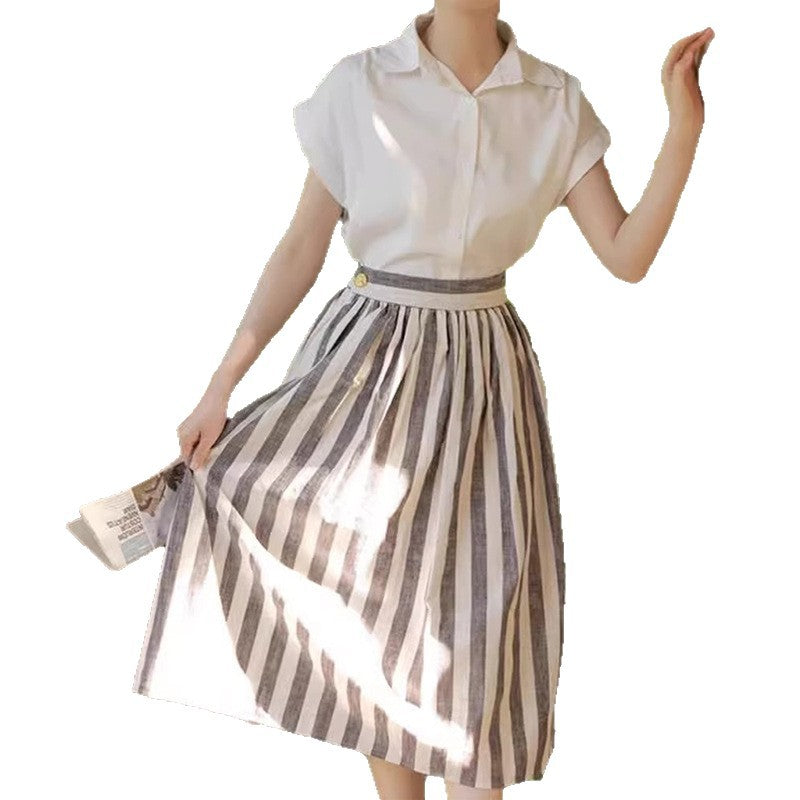 Blouse à manches courtes boutonnée pour femme Chic und Stil