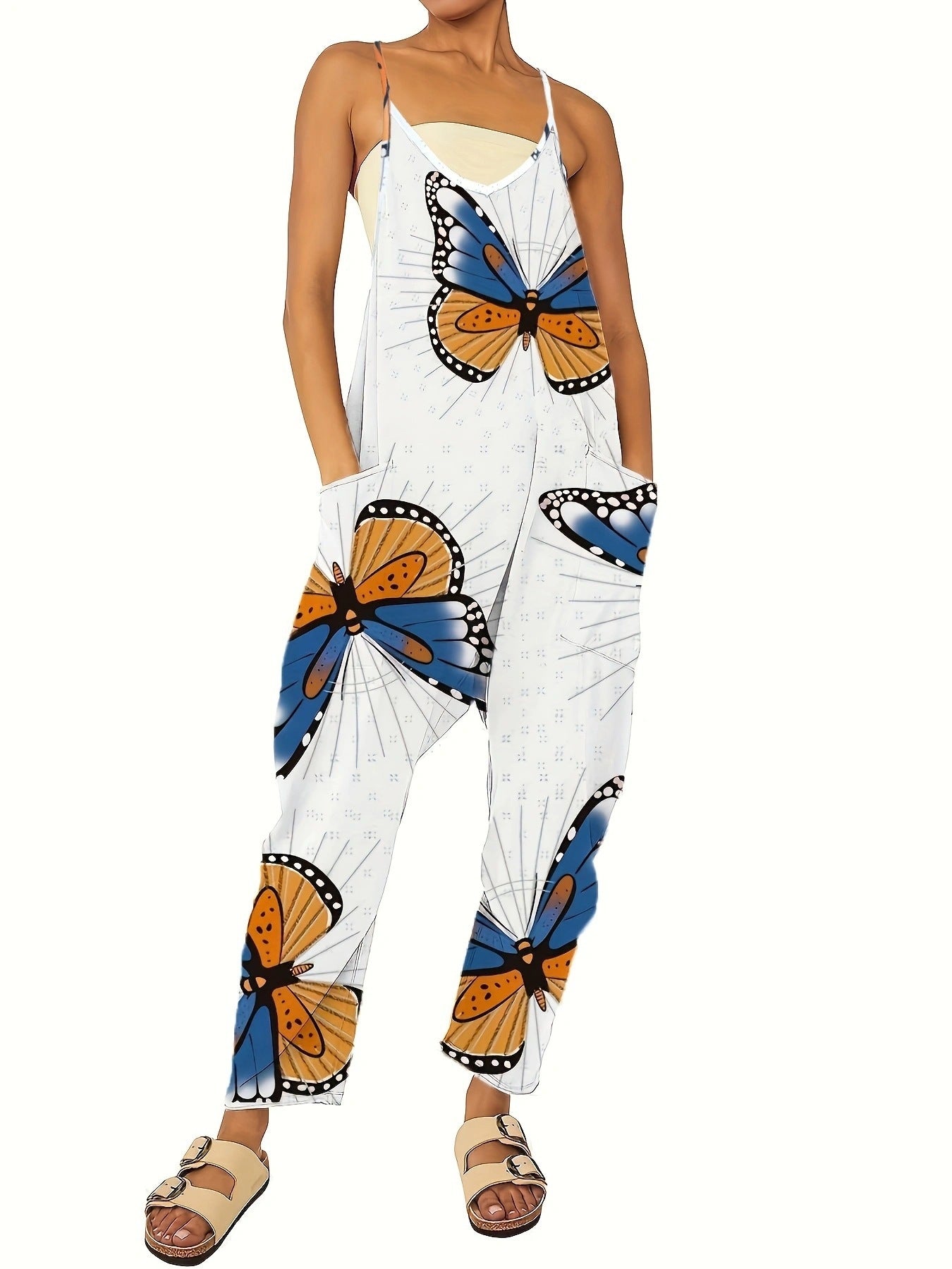 Combinaison pour femmes avec un motif de papillons coloré et des poches pratiques Chic und Stil