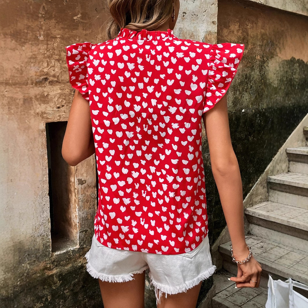 Chemisier pour femme avec des détails en volants et un motif en cœur Chic und Stil