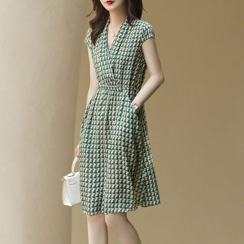 Robe midi enveloppante élégante pour femmes Chic und Stil