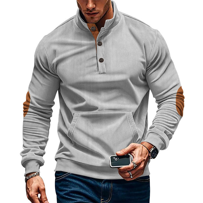 Pull décontracté pour hommes avec patte de boutonnage et surface texturée Chic und Stil