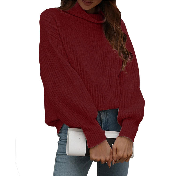Pull en tricot pour femmes avec coupe ample et col roulé à la mode Chic und Stil
