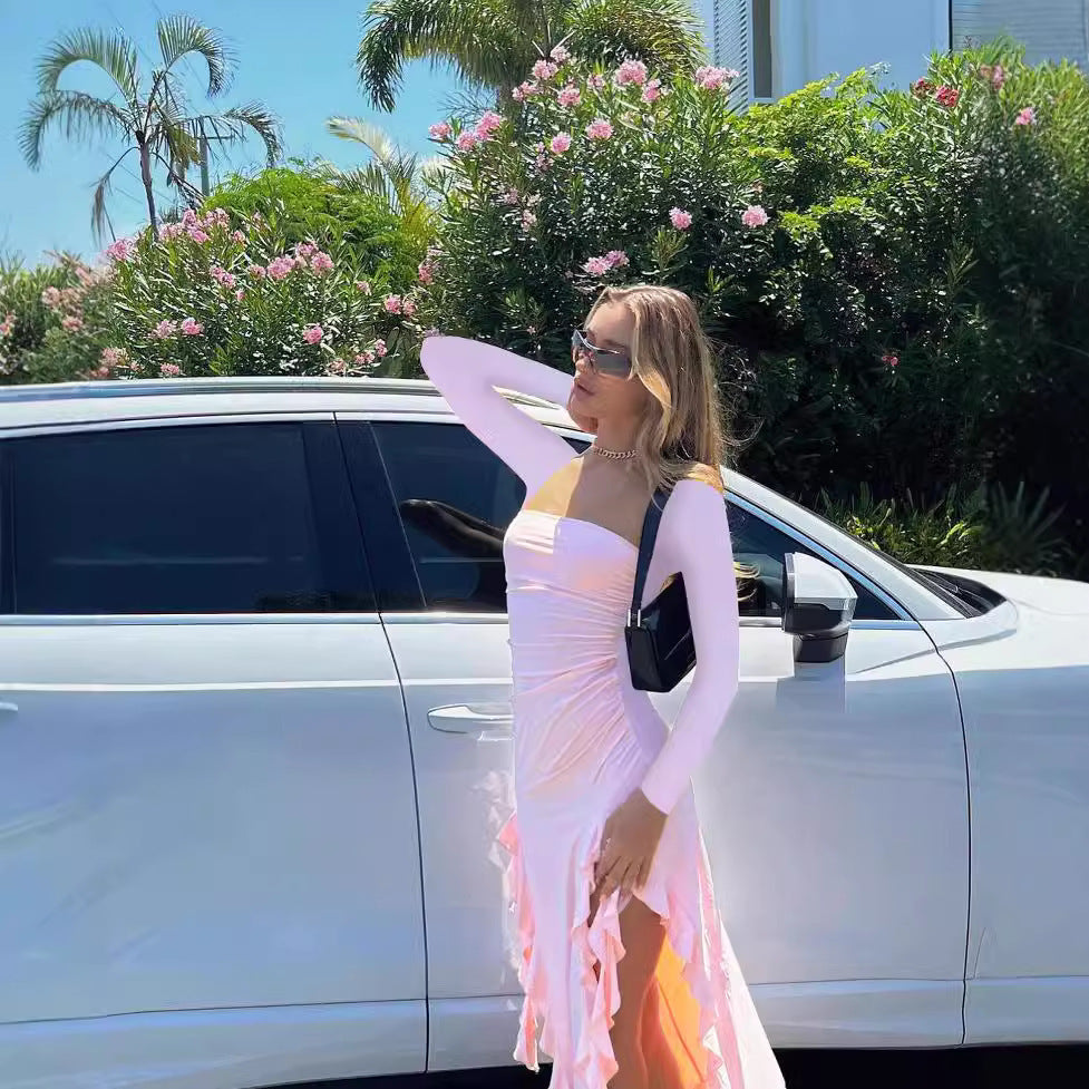 Robe midi asymétrique élégante à volants Chic und Stil