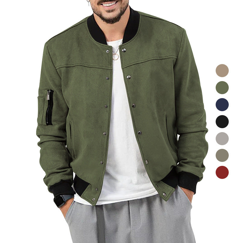 Veste bomber moderne pour homme en simili daim de haute qualité Chic und Stil