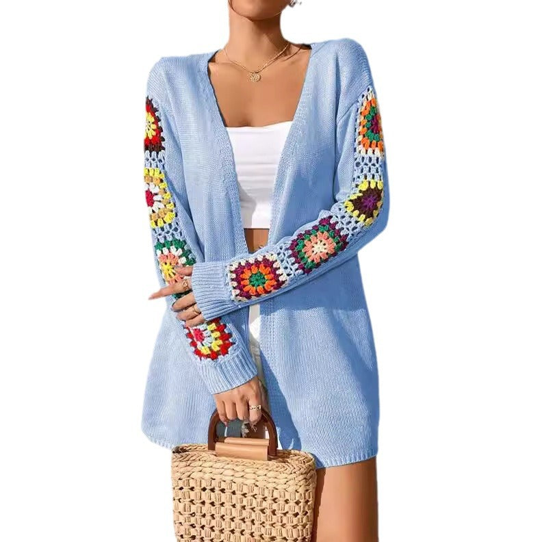 Cardigan en tricot pour femmes avec des motifs de crochet uniques Chic und Stil