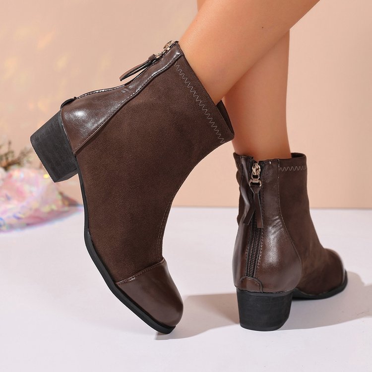 Bottines élégantes pour dames en daim doux avec des accents à la mode Chic und Stil