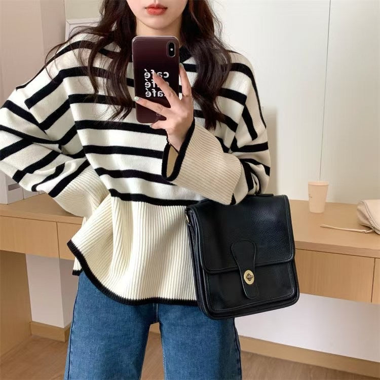 Pull en tricot confortable pour femmes avec des rayures Chic und Stil