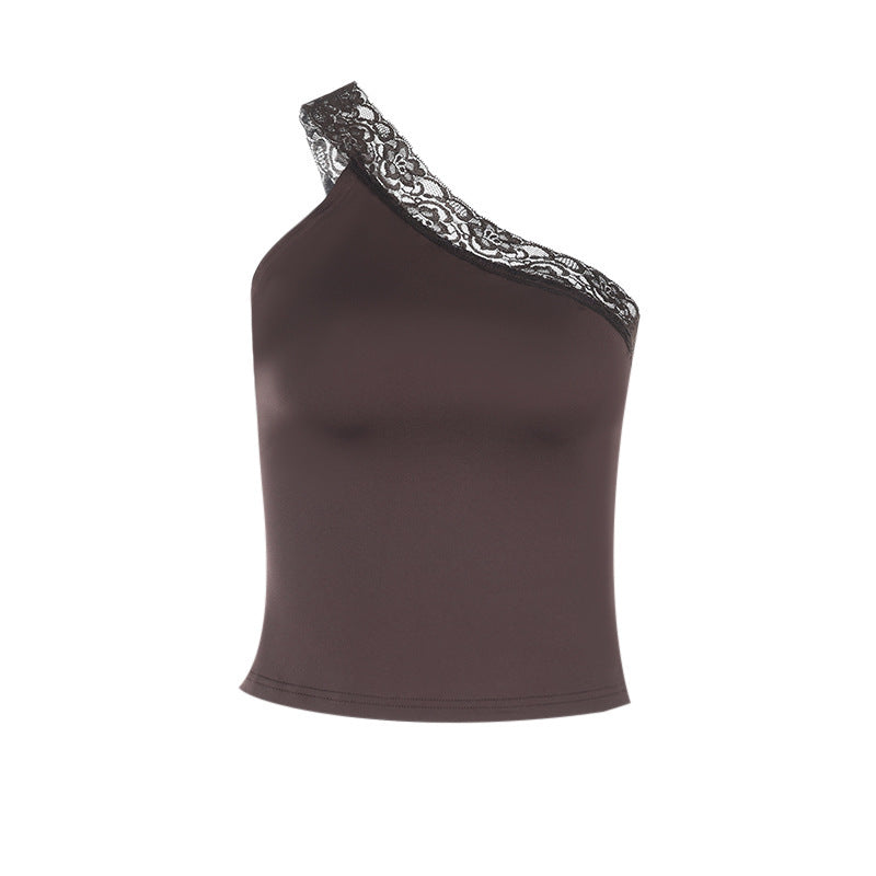 Haut à épaule dénudée pour femme avec dentelle Chic und Stil