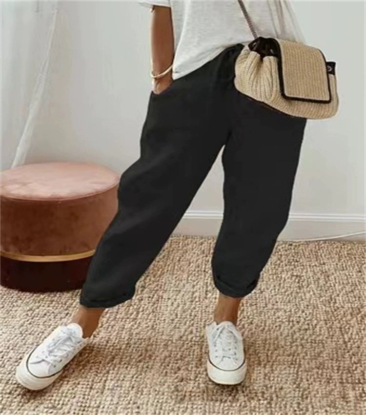 Pantalon Chino décontracté et confortable pour femmes avec ceinture élastique Chic und Stil