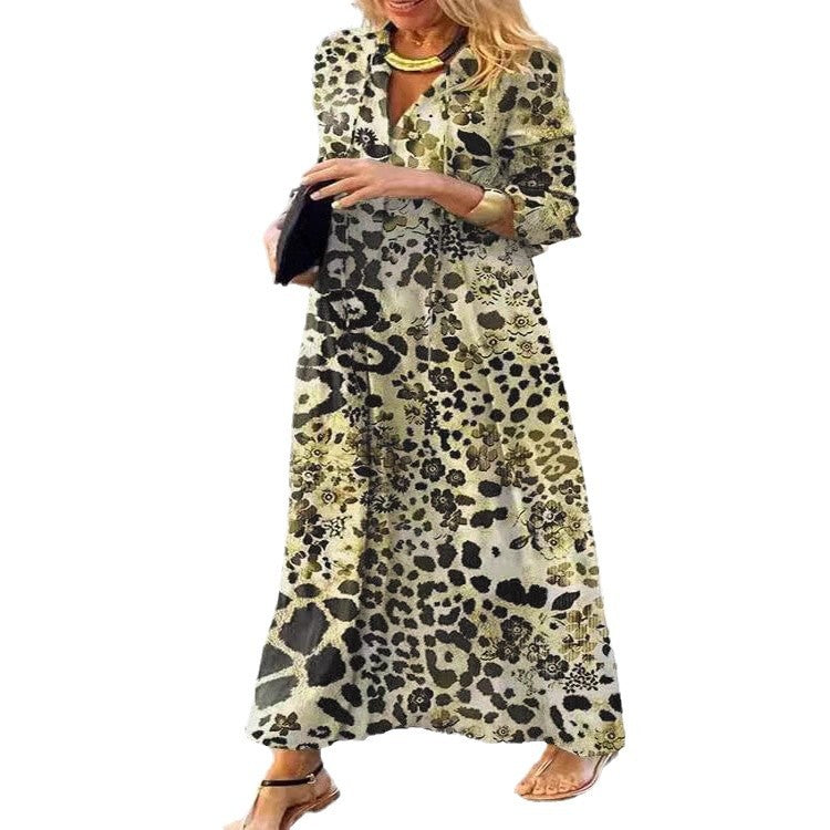Robe maxi femme avec un motif léopard tendance et un design élégant à enrouler Chic und Stil