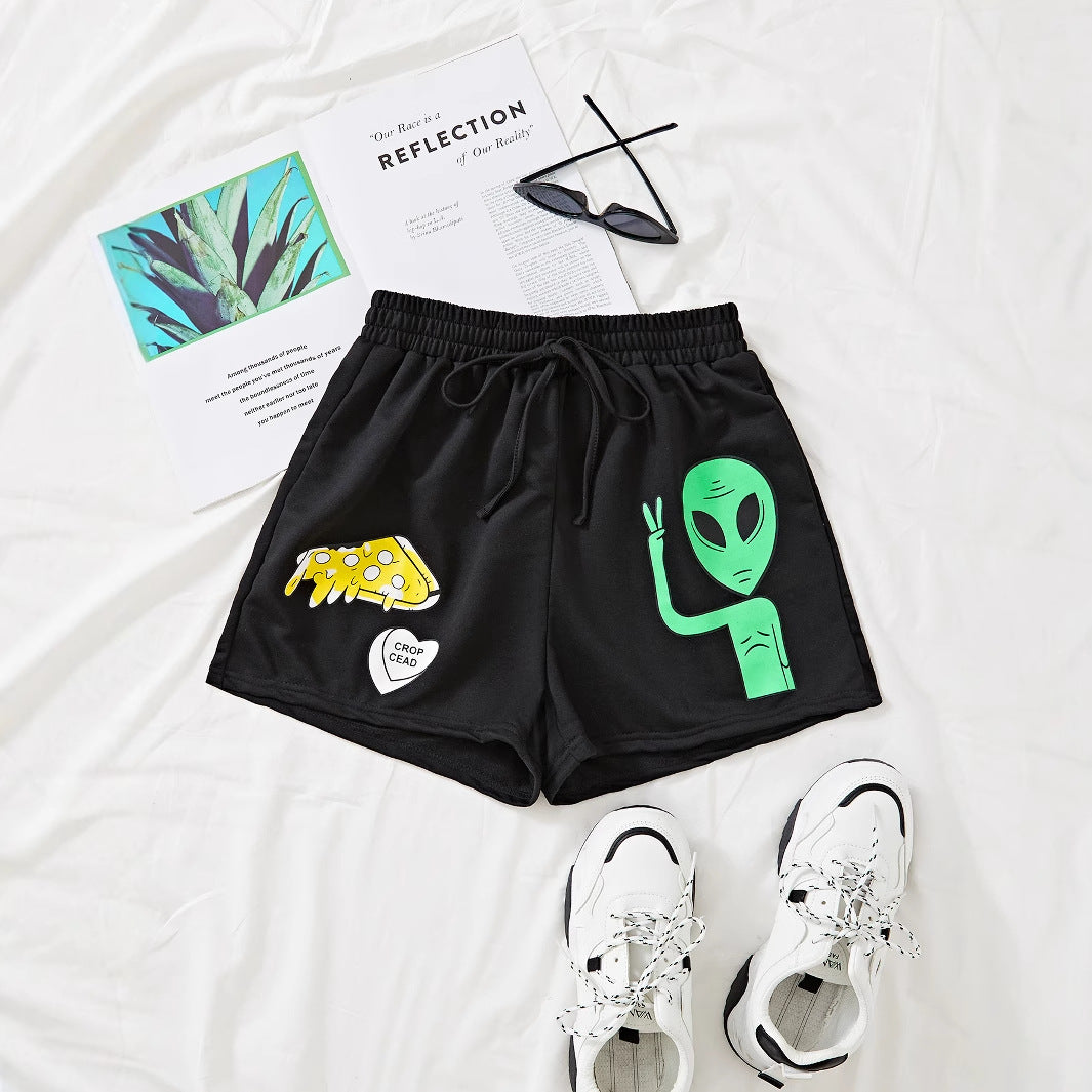 Femme Shorts colorés avec des imprimés amusants et taille élastique Chic und Stil