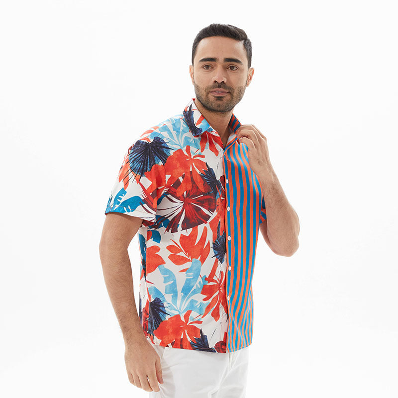 Chemise à manches courtes pour hommes avec motif coloré et design d'été Chic und Stil