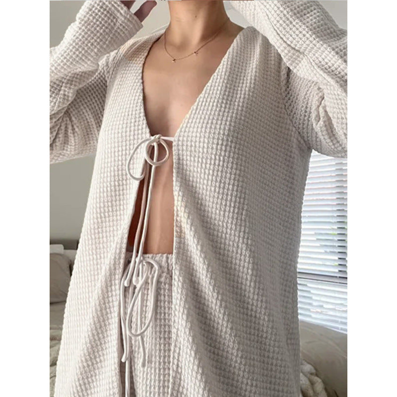Cardigan décontracté pour femmes avec décolleté en V profond et coupe ample Chic und Stil