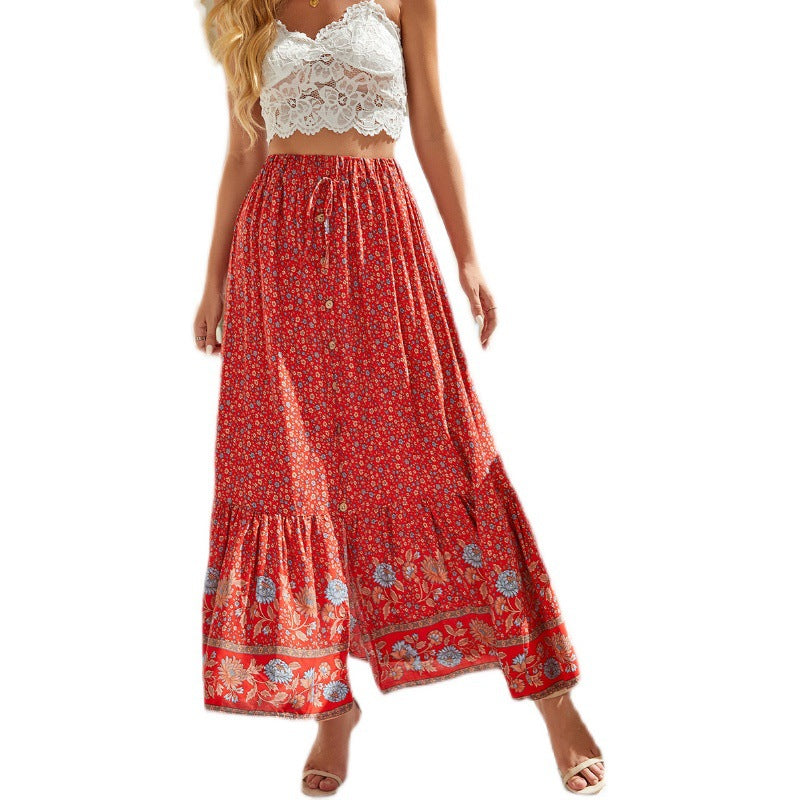 Jupe maxi bohème à motif floral Chic und Stil