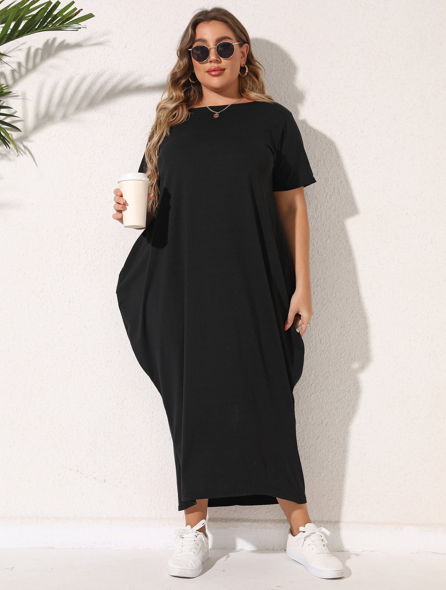 Femmes Grande Taille Robe Maxi Décontractée Chic und Stil