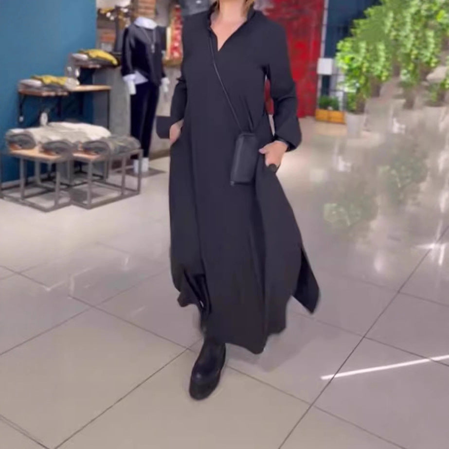 Robe chemise pour femmes avec poches latérales pratiques et coupe fluide Chic und Stil