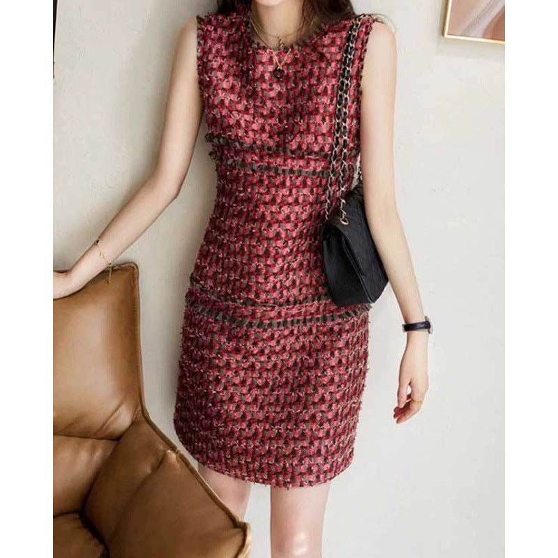 Robe Shift Structurée en Tweed pour Femme Chic und Stil