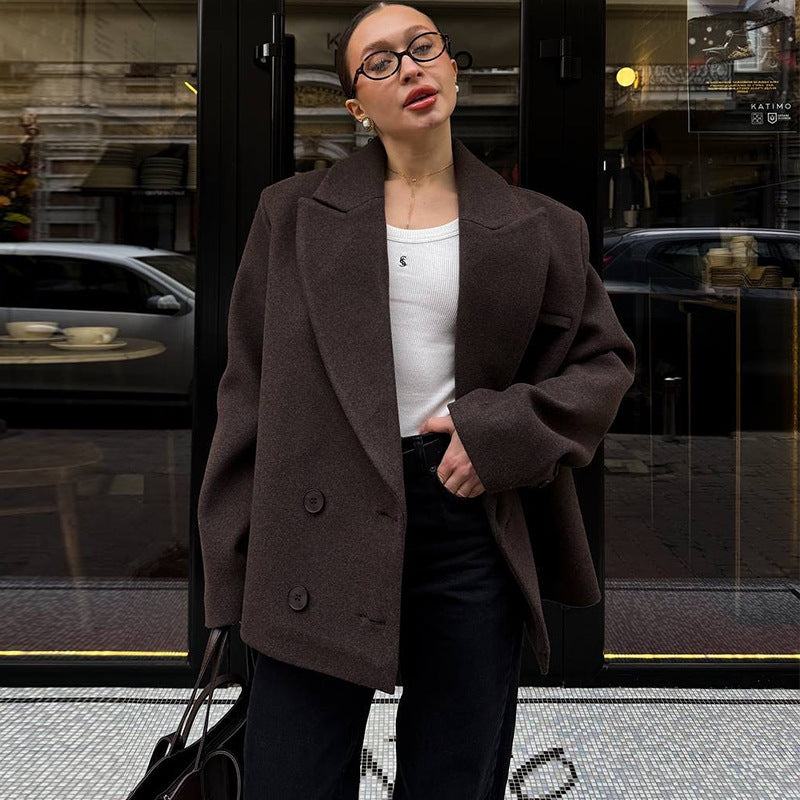 Blazer en laine oversized pour femmes Chic und Stil
