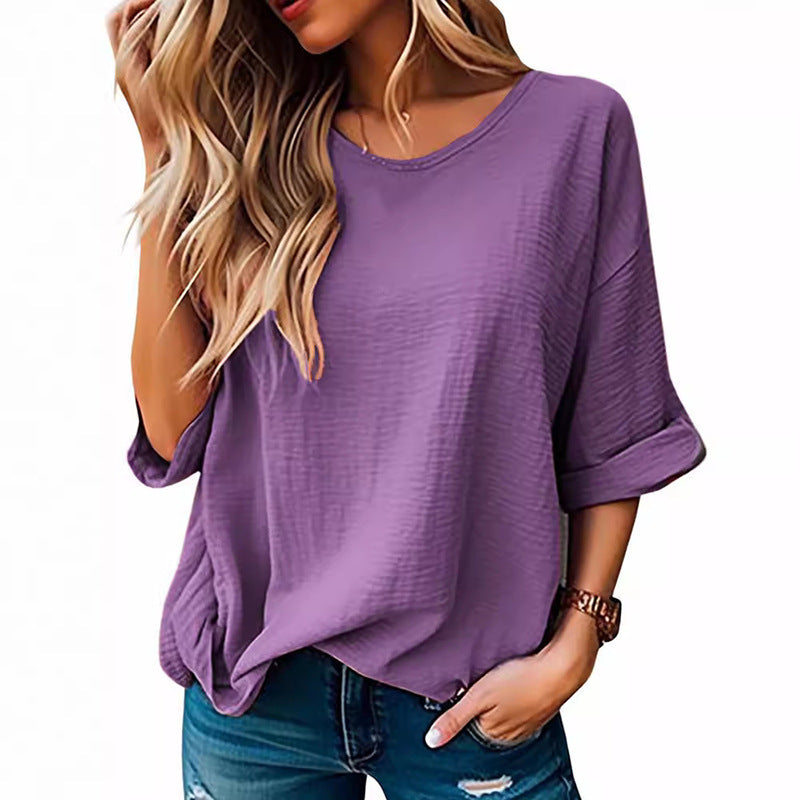 T-shirt oversize décontracté pour femmes avec texture Chic und Stil