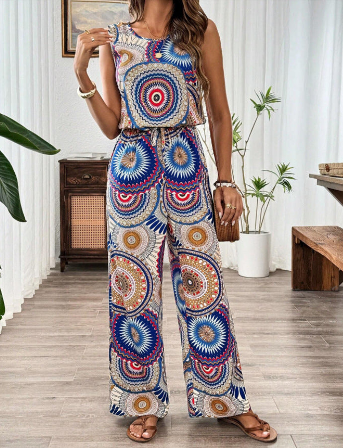 Combinaison bohème à jambes larges pour dames Chic und Stil
