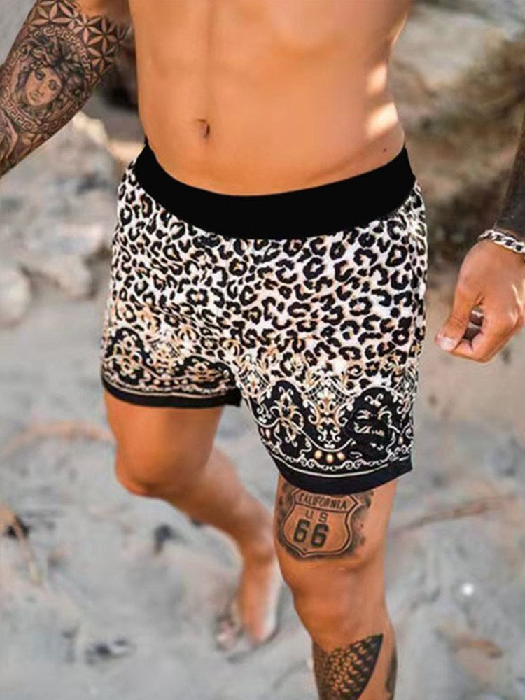 Hommes Tropical Print Décontracté Ensemble Court Chic und Stil