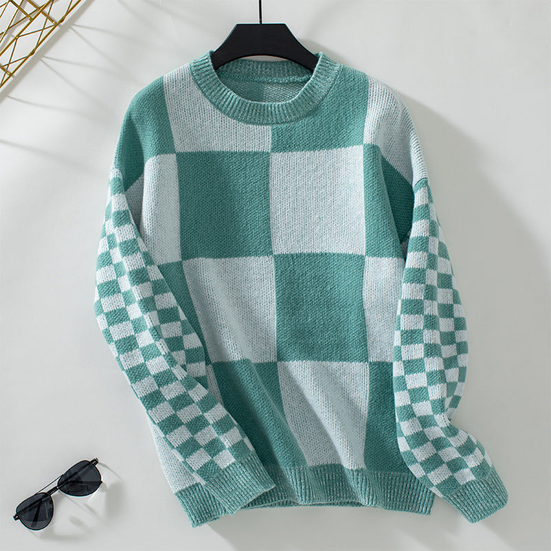 Pull femme tendance à motif carreaux et coupe décontractée Chic und Stil