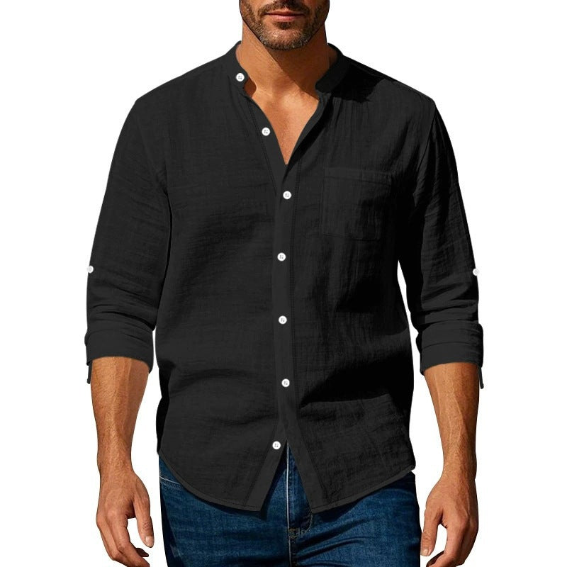 Chemise en lin à boutons pour homme Chic und Stil