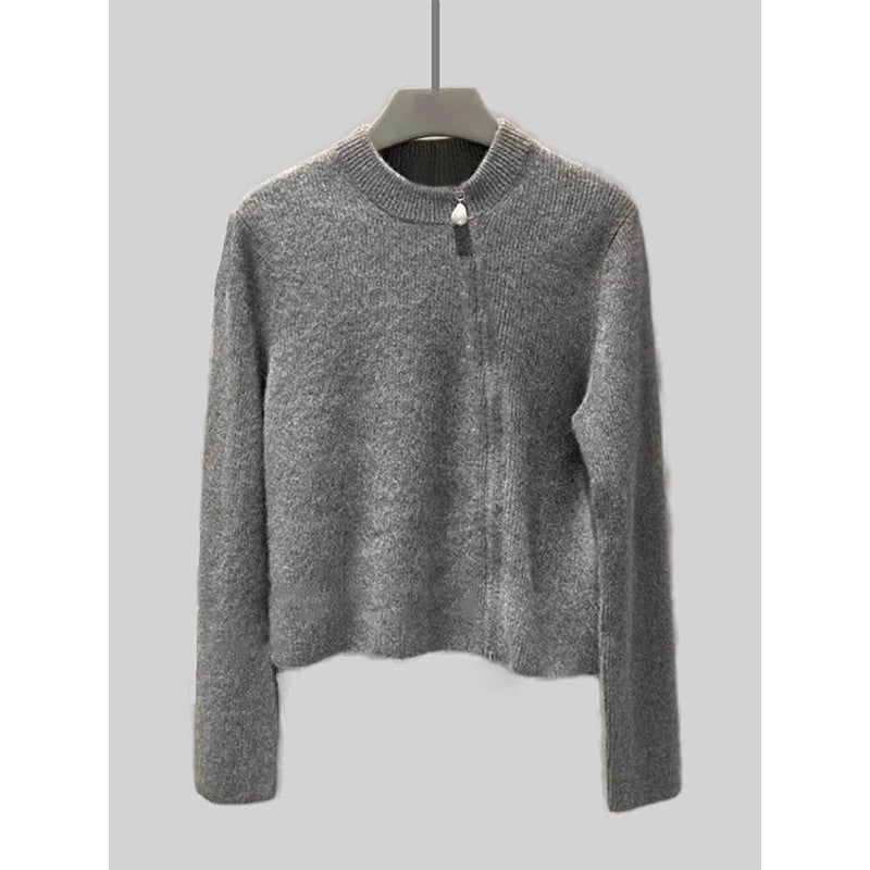 Pull en maille zippé à col haut pour femmes Chic und Stil